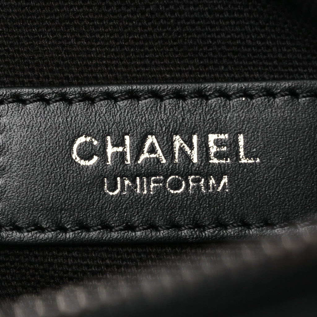 Calfskin Quilted Uniform Waist Belt Bag Black