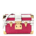 Alligator Petite Malle Pink White