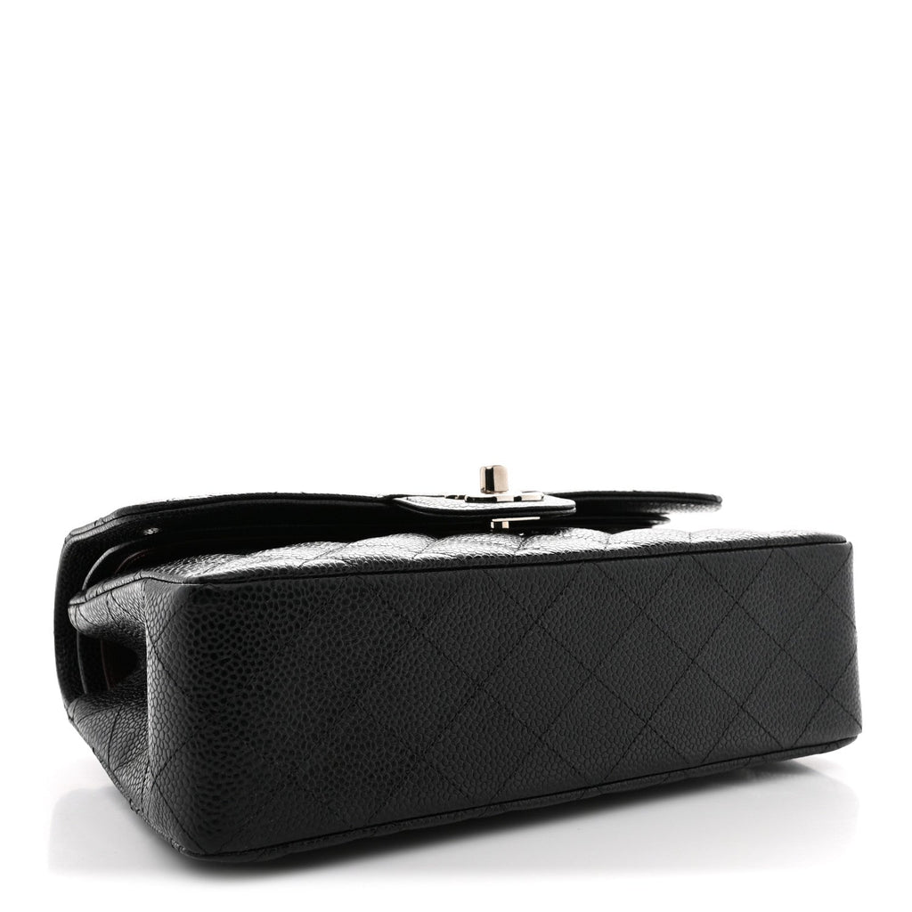 Caviar Quilted Small Double Flap Black