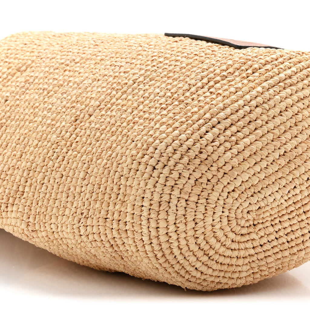 Raffia Mini Slit Tote Bag Natural Tan