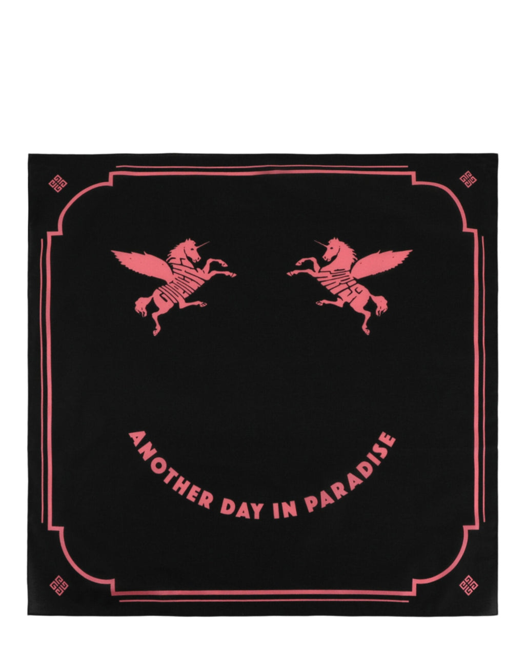 Givenchy Mens Unicorn Embroidery Silk Scarf