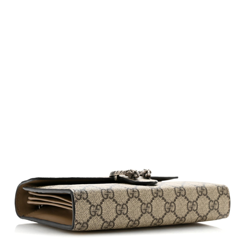 GG Supreme Monogram Mini Dionysus Chain Wallet Beige Taupe