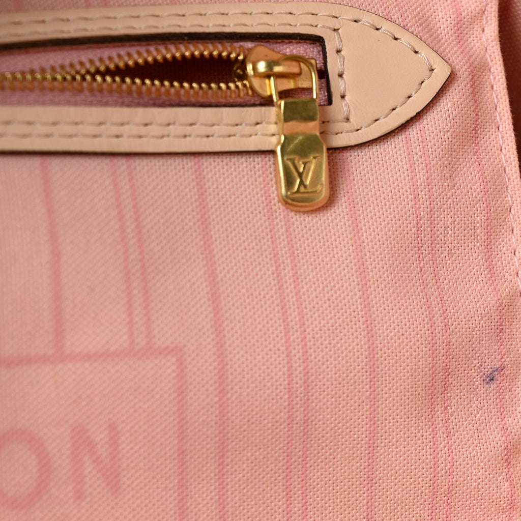 Damier Azur Braided Neverfull MM Pink