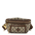 GG Supreme Monogram Textured Calfskin Retro Interlocking G Belt Bag Beige Ebony Brown Sugar
