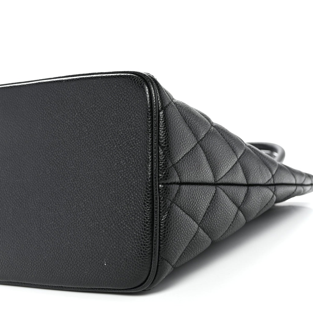 Caviar Quilted Medallion Tote Black