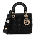 Lambskin Cannage Small Lucky Badges My Lady Dior Black