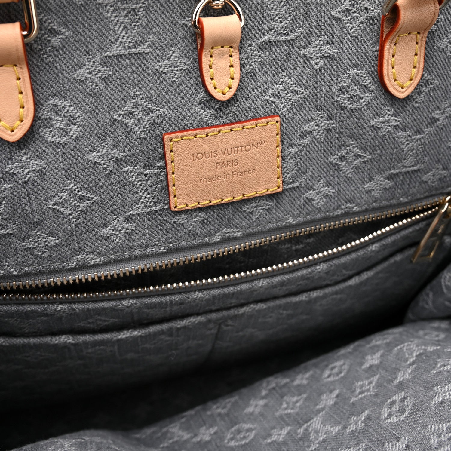Monogram Denim Onthego MM Washed Gray