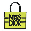 Canvas Embroidered Medium Miss Dior Graffiti Book Tote Green Blue