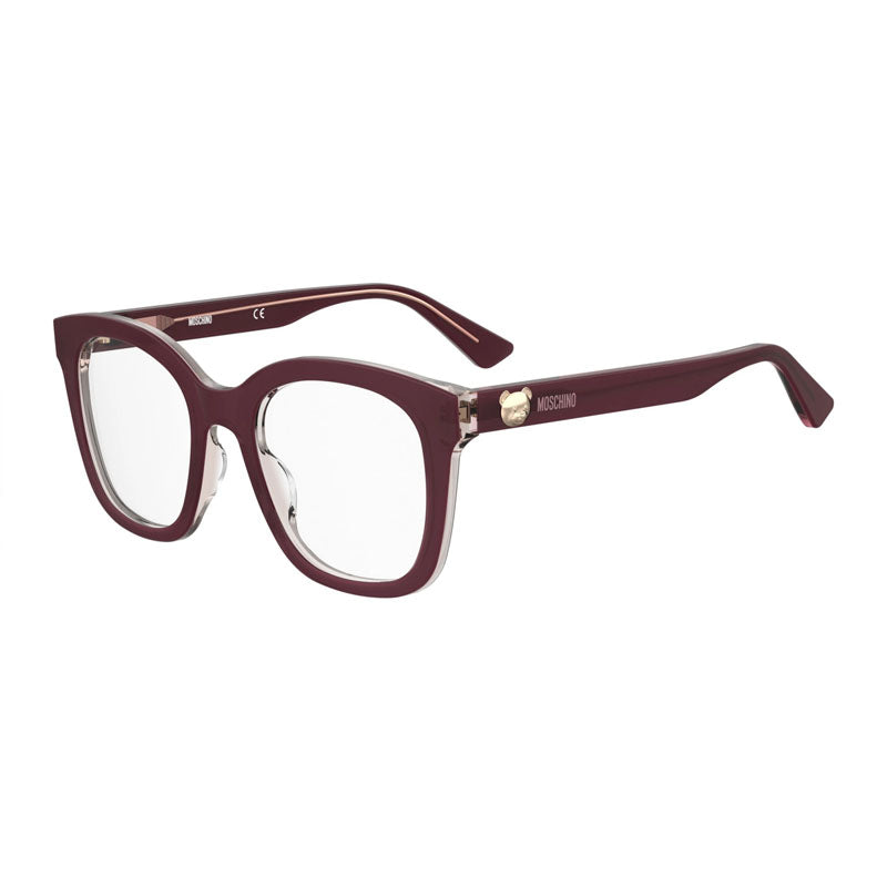 Moschino Eyeglasses Square Full Rim, Transparent/Nude Frame and Clear Demo Lens Lens MOS6300FWM00