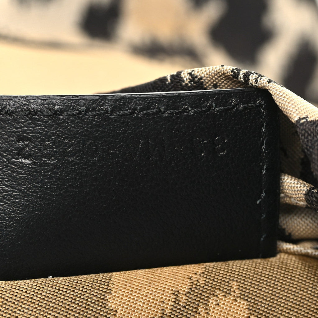 Canvas Mizza Embroidered Leopard DiorTravel Pouch Beige