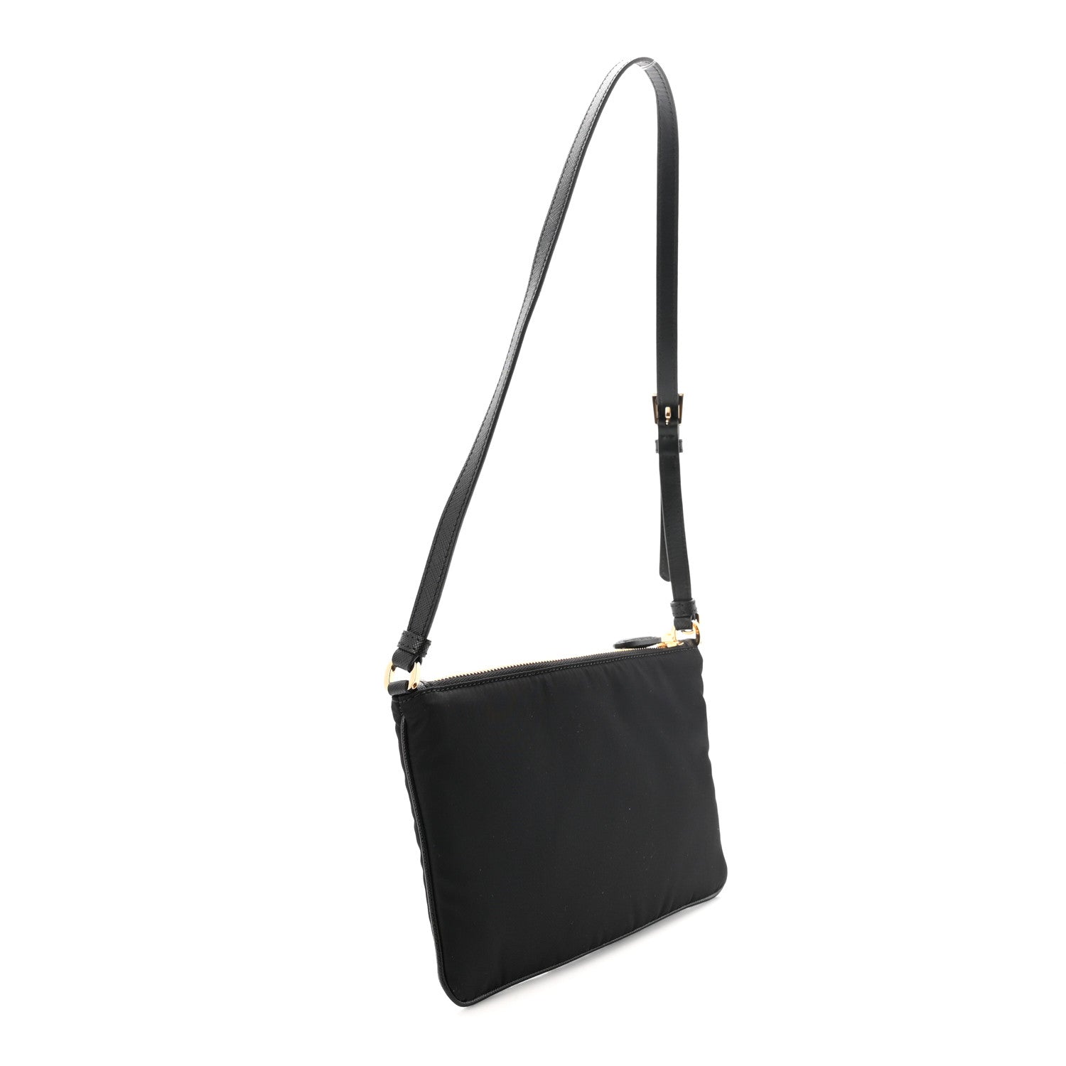 Re-Nylon Saffiano Raso Shoulder Bag Black