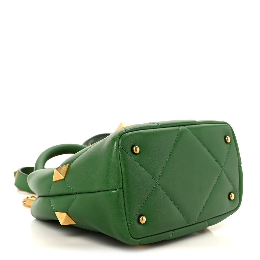 Nappa Small Roman Stud The Handle Bag Gea Green