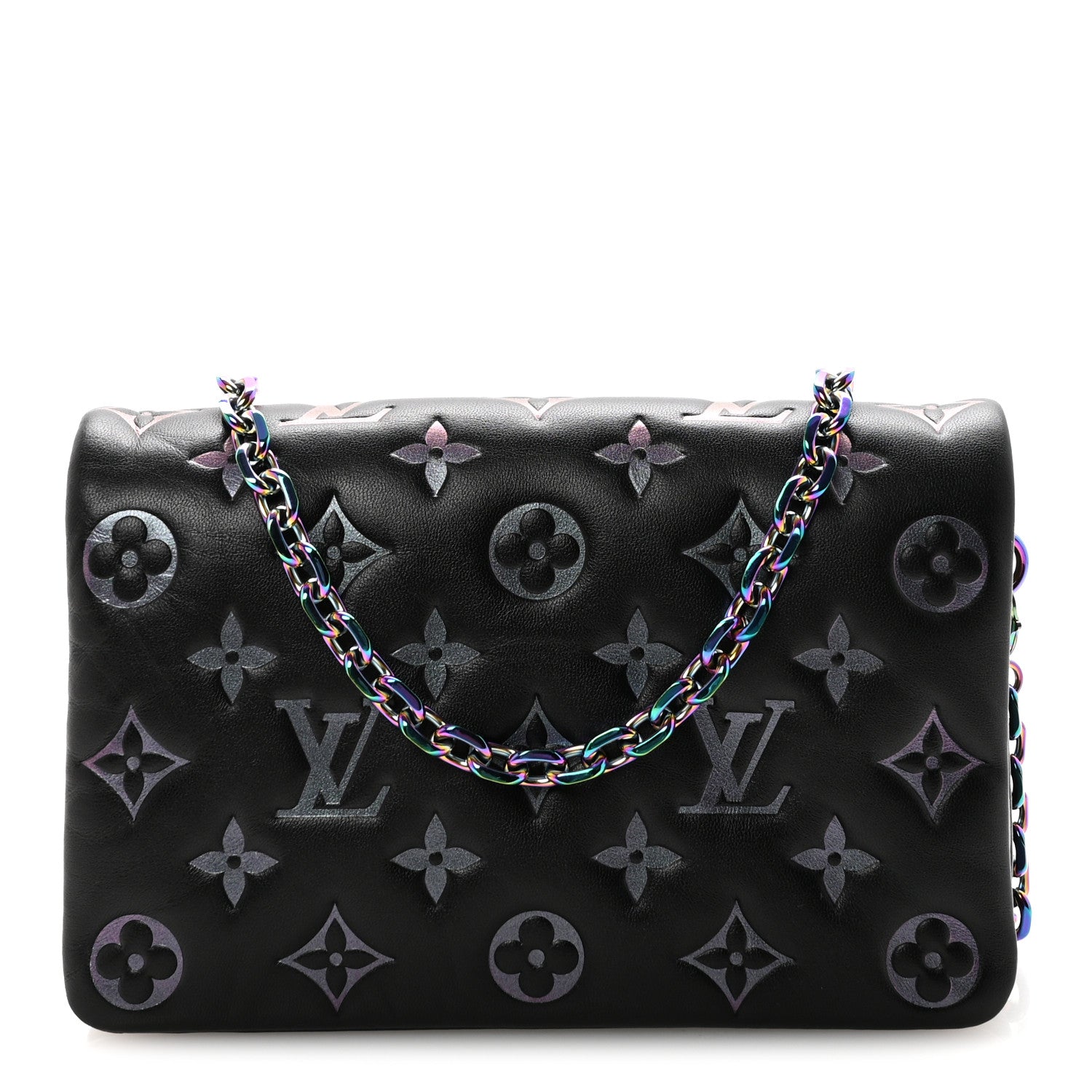 Lambskin Embossed Monogram Scarabeo Pochette Coussin Black