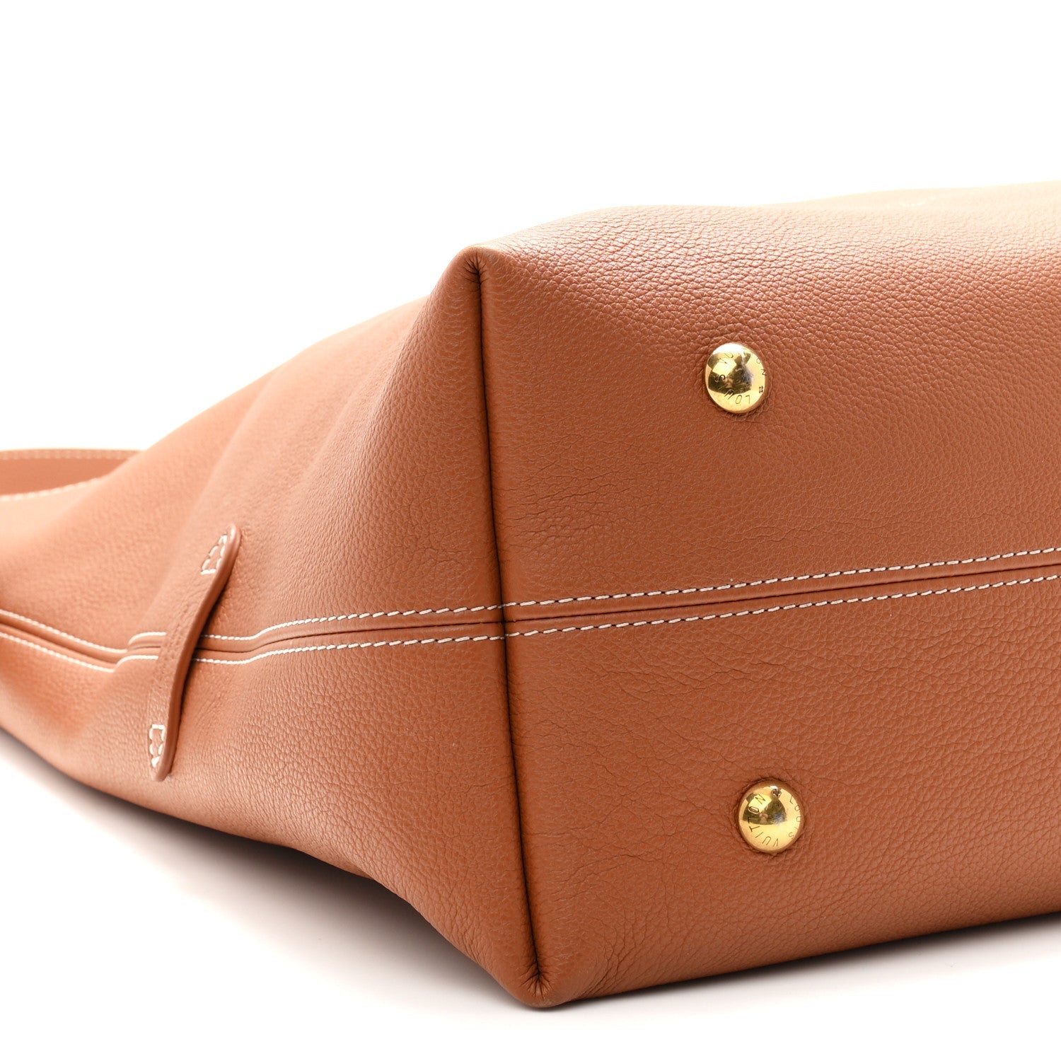 Grained Calfskin Low Key Hobo MM Cognac
