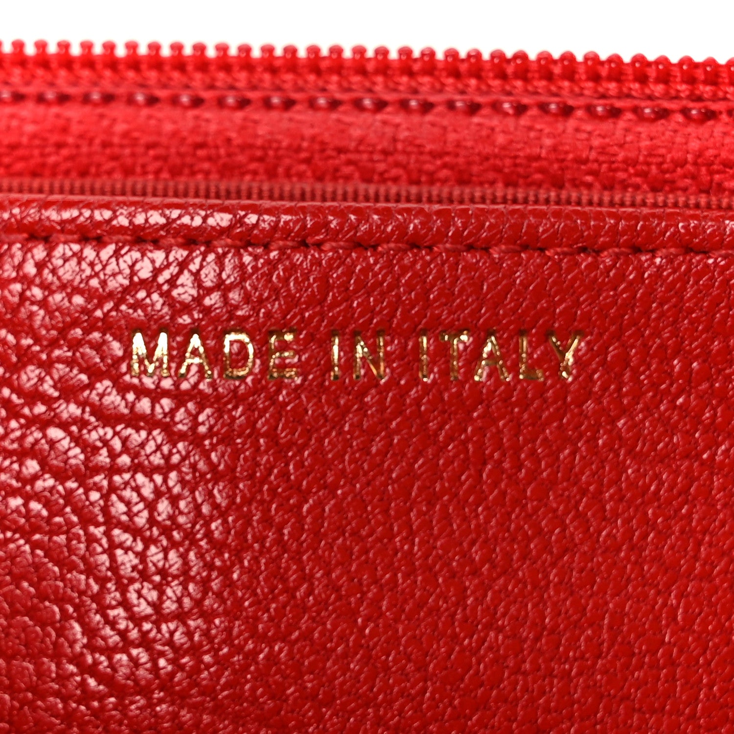 Goatskin Chevron Quilted Statement Wallet On Chain WOC Red