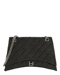 Balenciaga Womens Crush Medium Denim Shoulder Bag