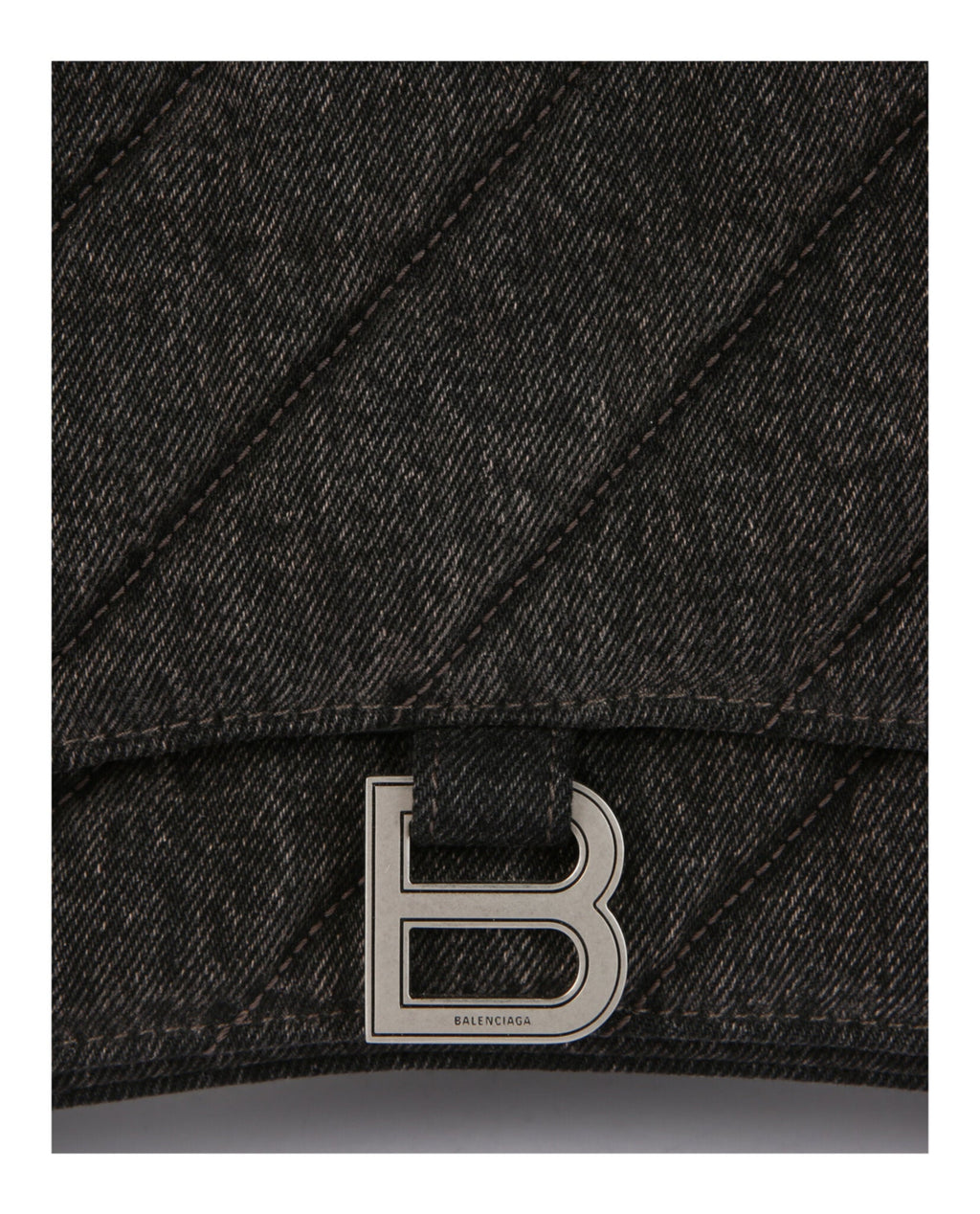 Balenciaga Womens Crush Medium Denim Shoulder Bag