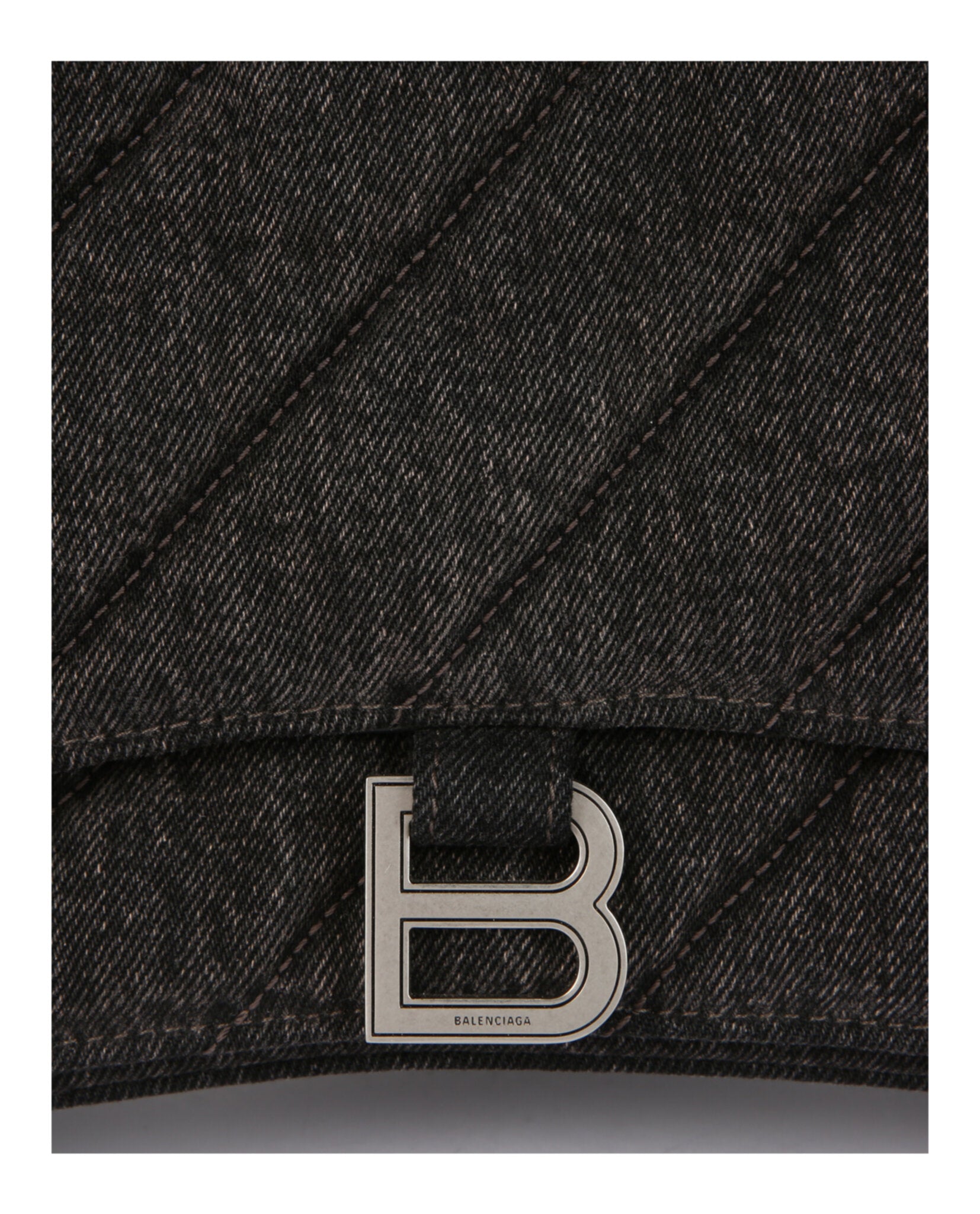 Balenciaga Womens Crush Medium Denim Shoulder Bag