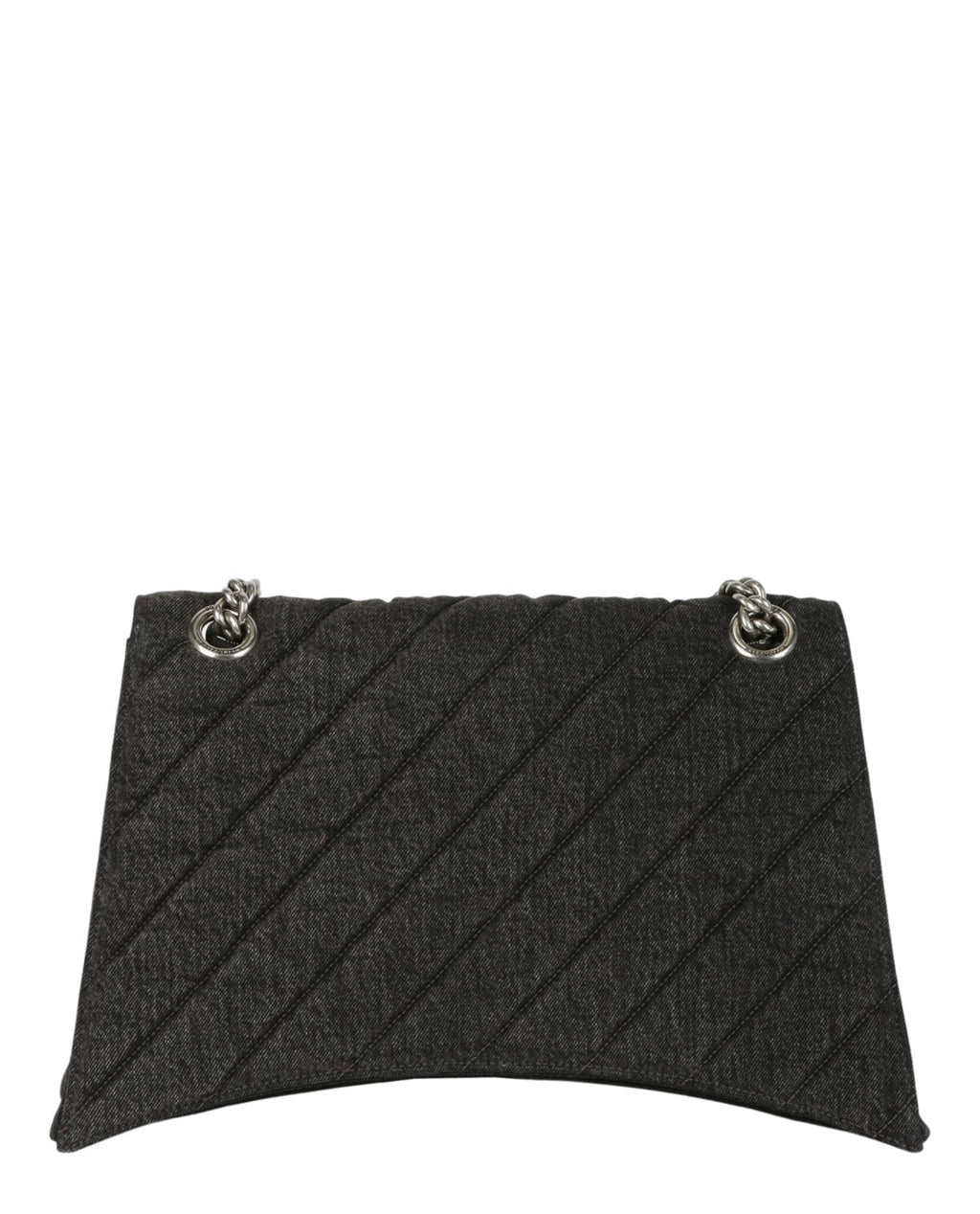 Balenciaga Womens Crush Medium Denim Shoulder Bag
