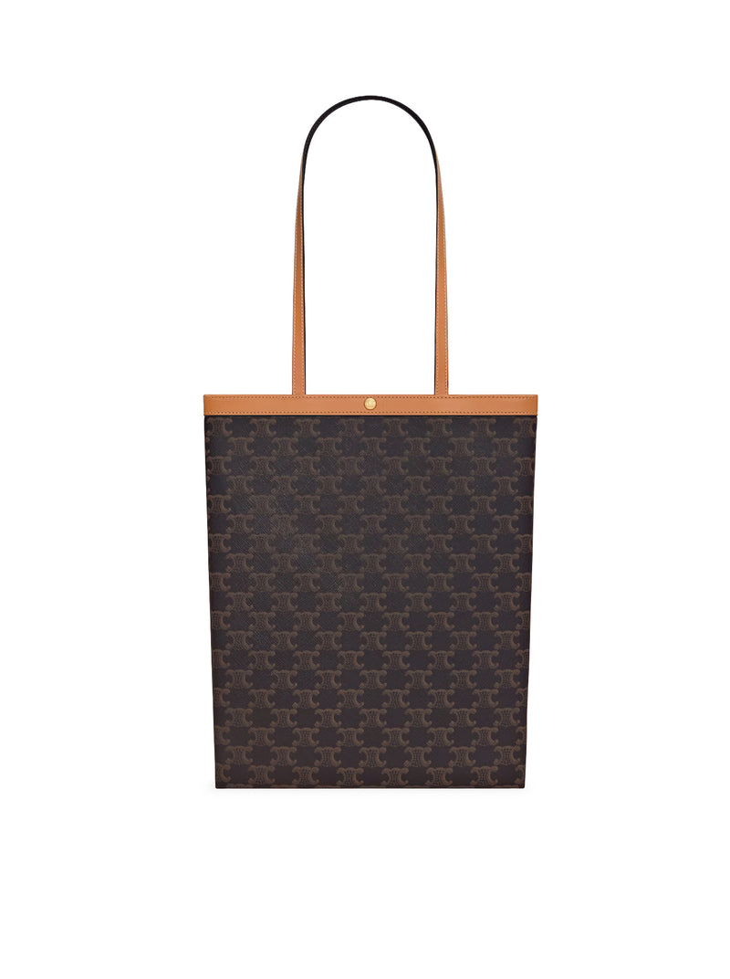 Celine Women Medium Flat Shopper In Triomphe Fabric