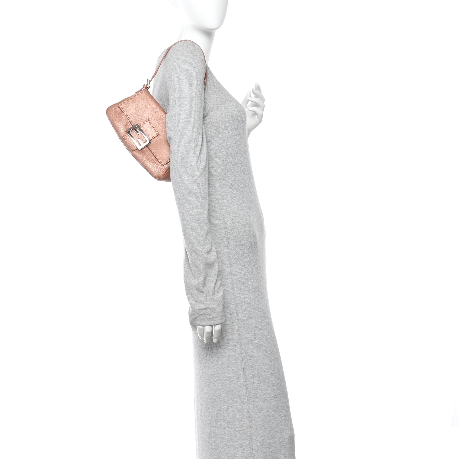 Calfskin Romano Selleria Mini Mama Baguette Bois De Rose