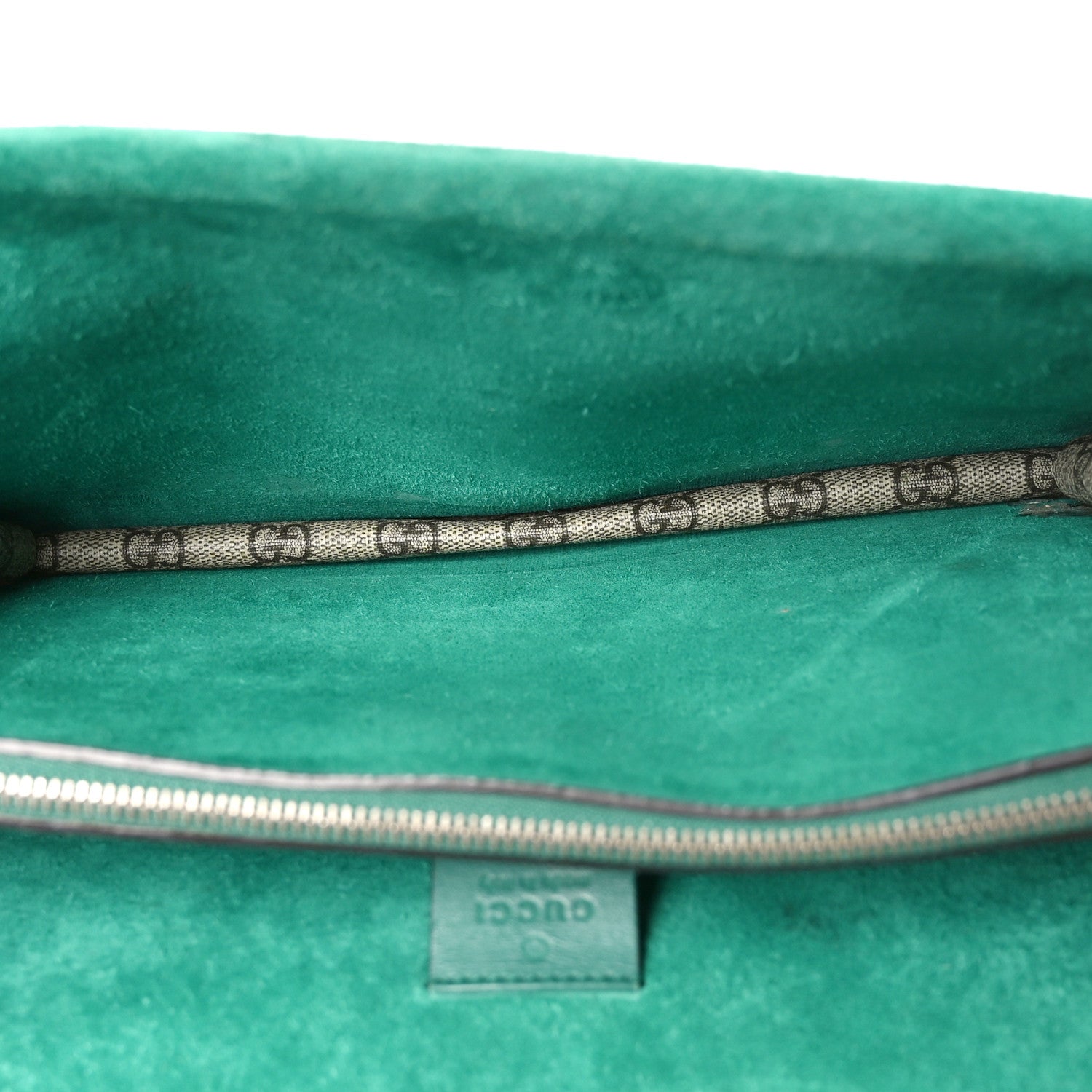 GG Supreme Monogram Embroidered Medium Dionysus Shoulder Bag Emerald