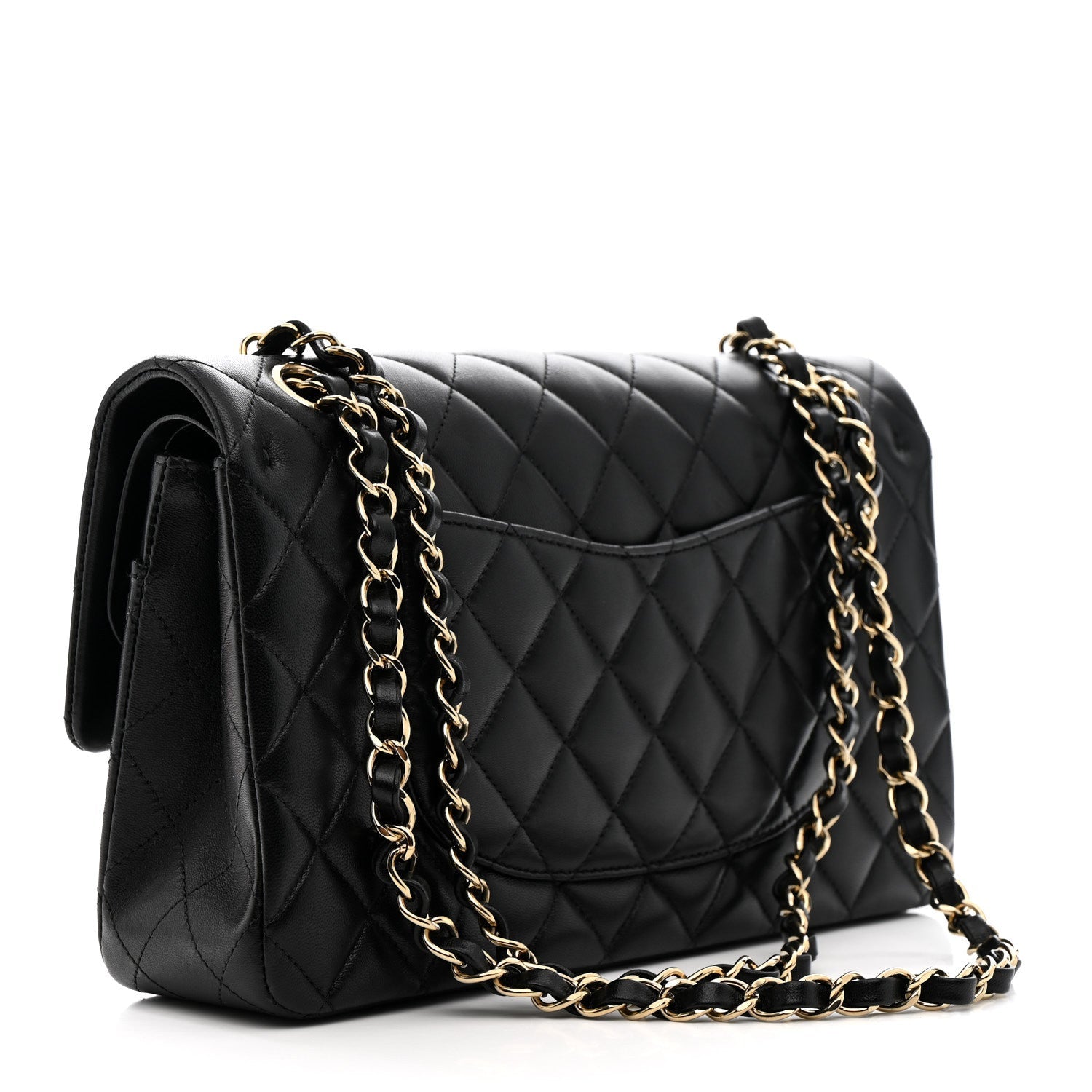 Lambskin Quilted Medium Hollywood Charms Double Flap Black