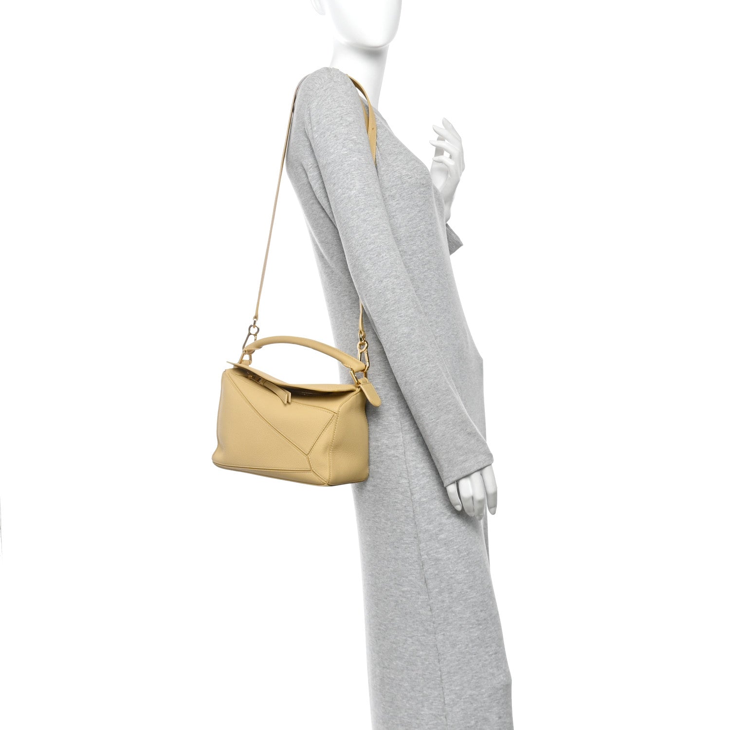 Calfskin Small Puzzle Bag Dark Butter