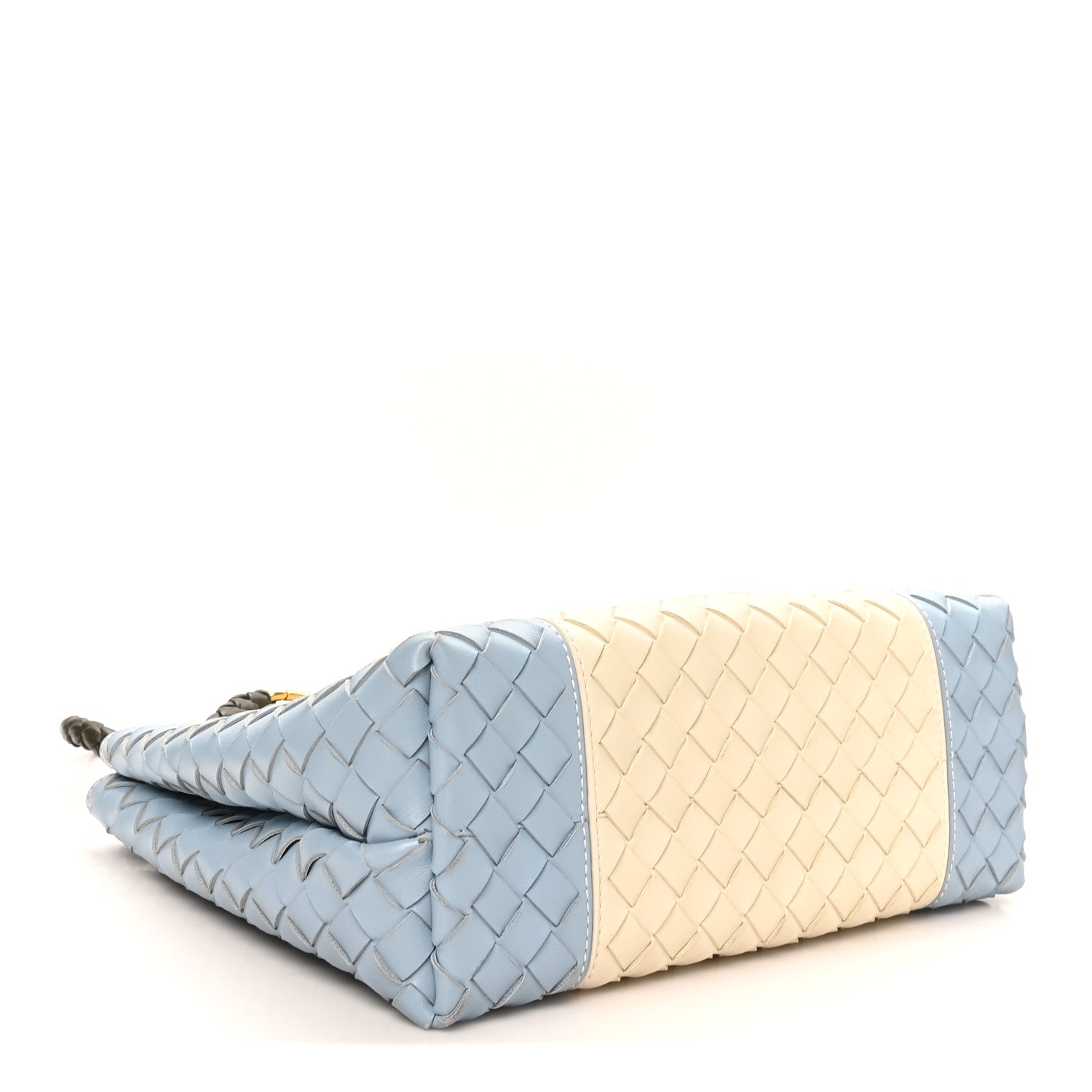 Nappa Intrecciato Medium Andiamo Shoulder Bag Sea Salt Ice Khaki
