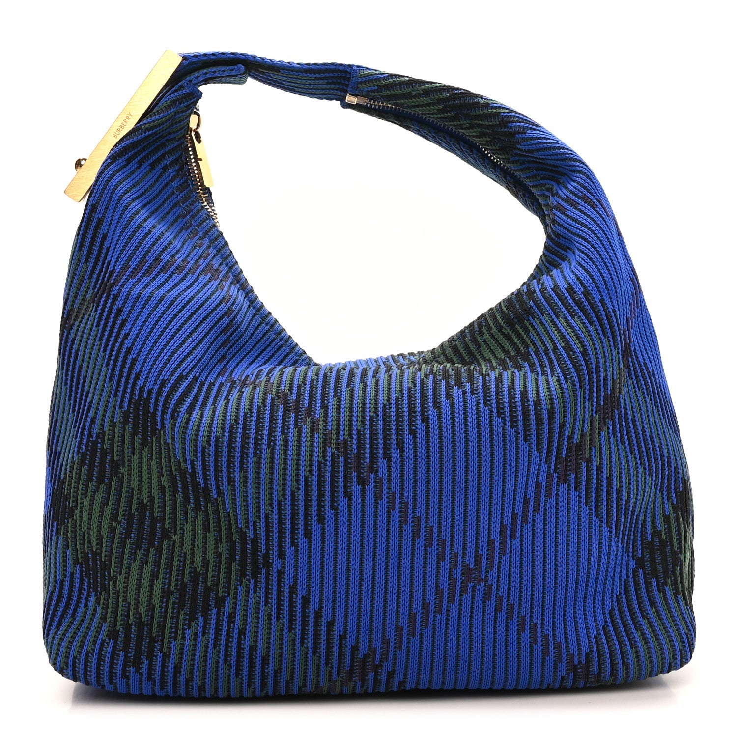 Canvas Knitted Check Peg Medium Duffle Bag Knight