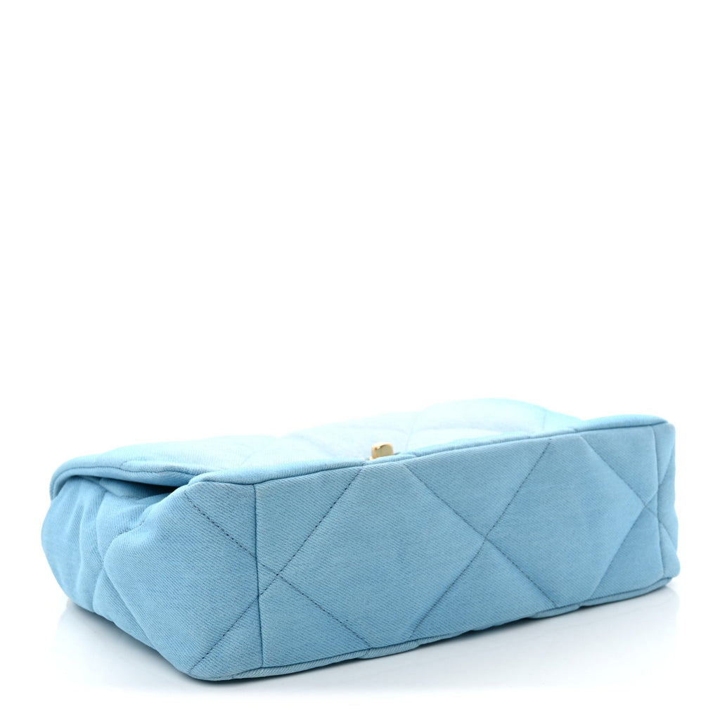 Ombre Denim Quilted Large Chanel 19 Flap Light Blue