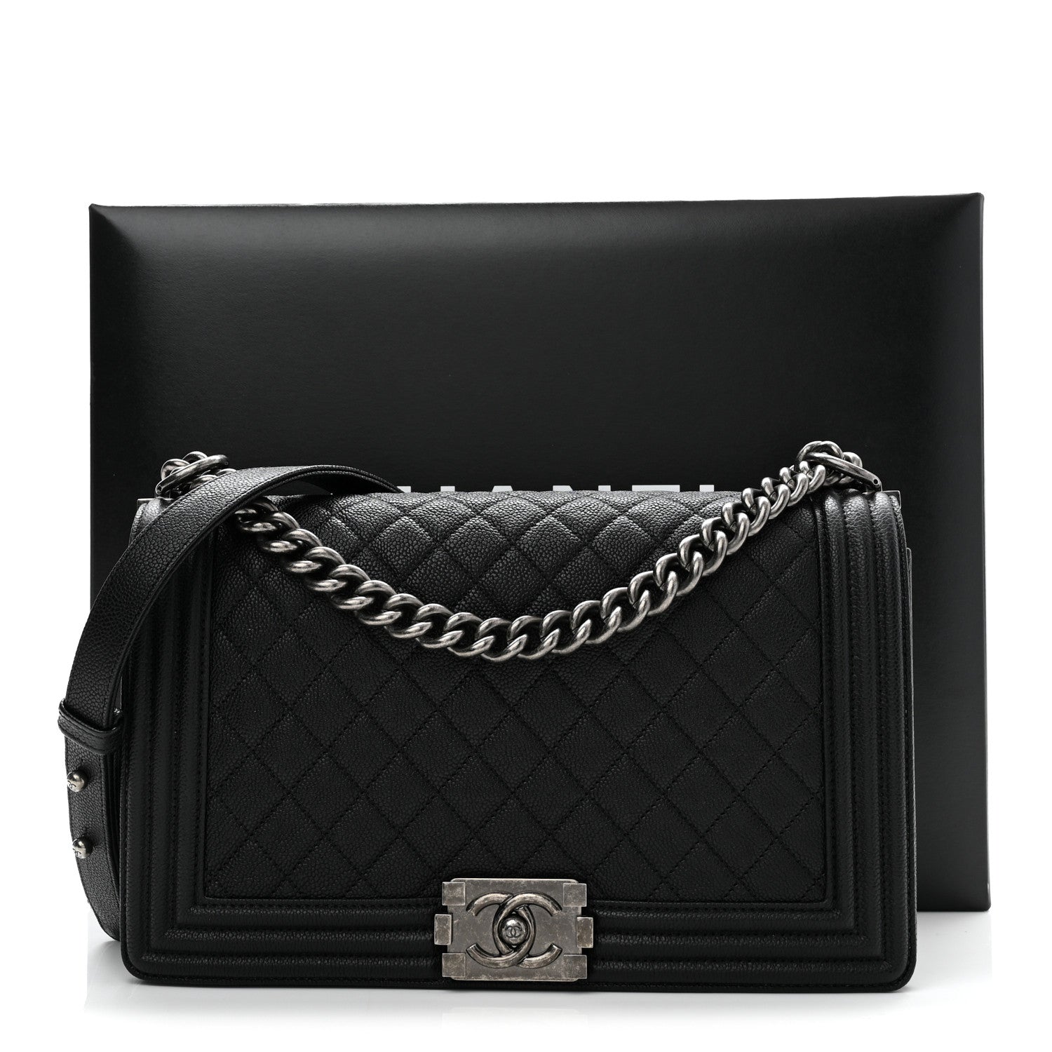 Caviar Quilted New Medium Boy Flap Black