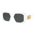 Versace Sunglasses Square Full Rim, White Frame and Dark Grey Lens VE4478U314/87