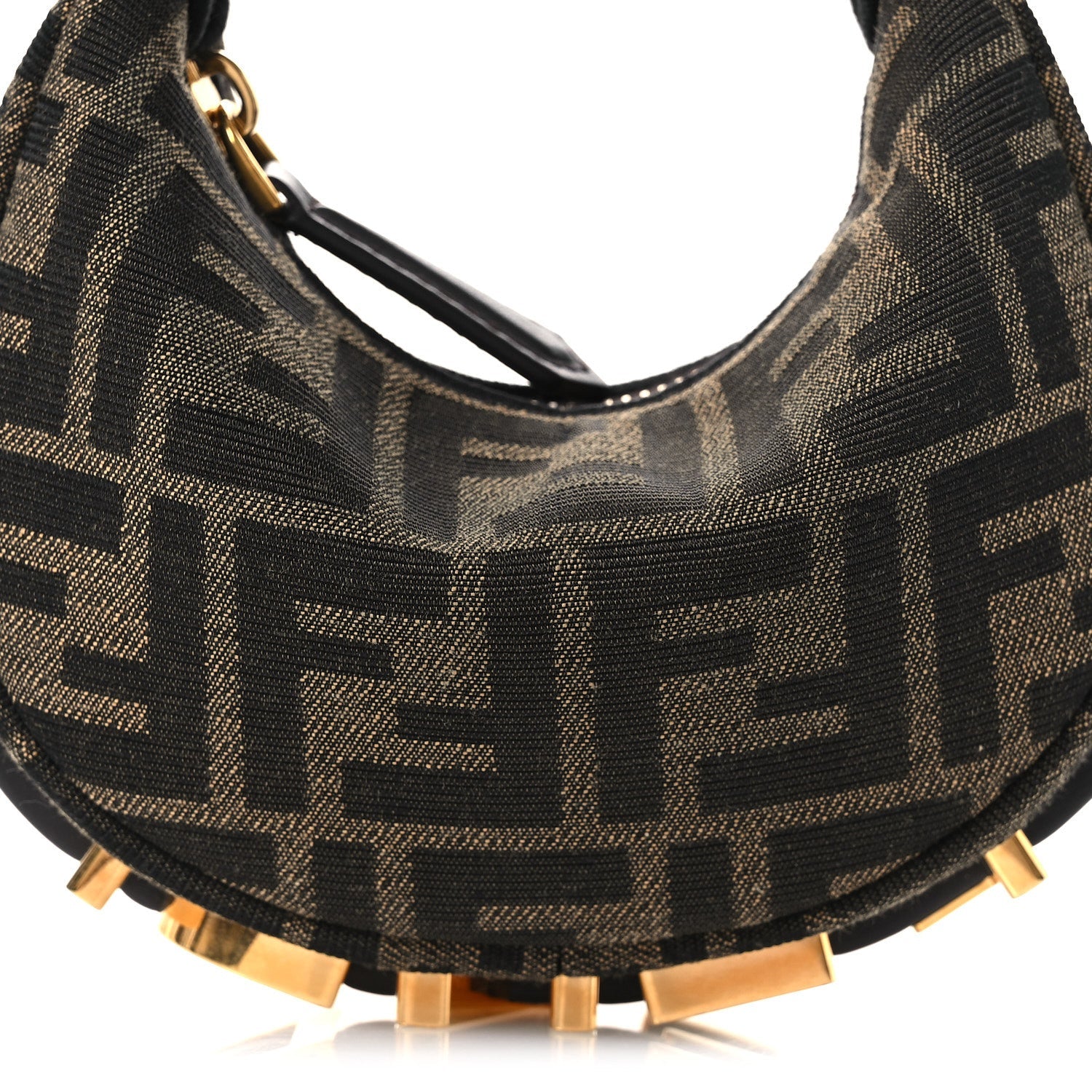 Fabric Jacquard FF 1974 Nano Fendigraphy Hobo Charm Tobacco Moro