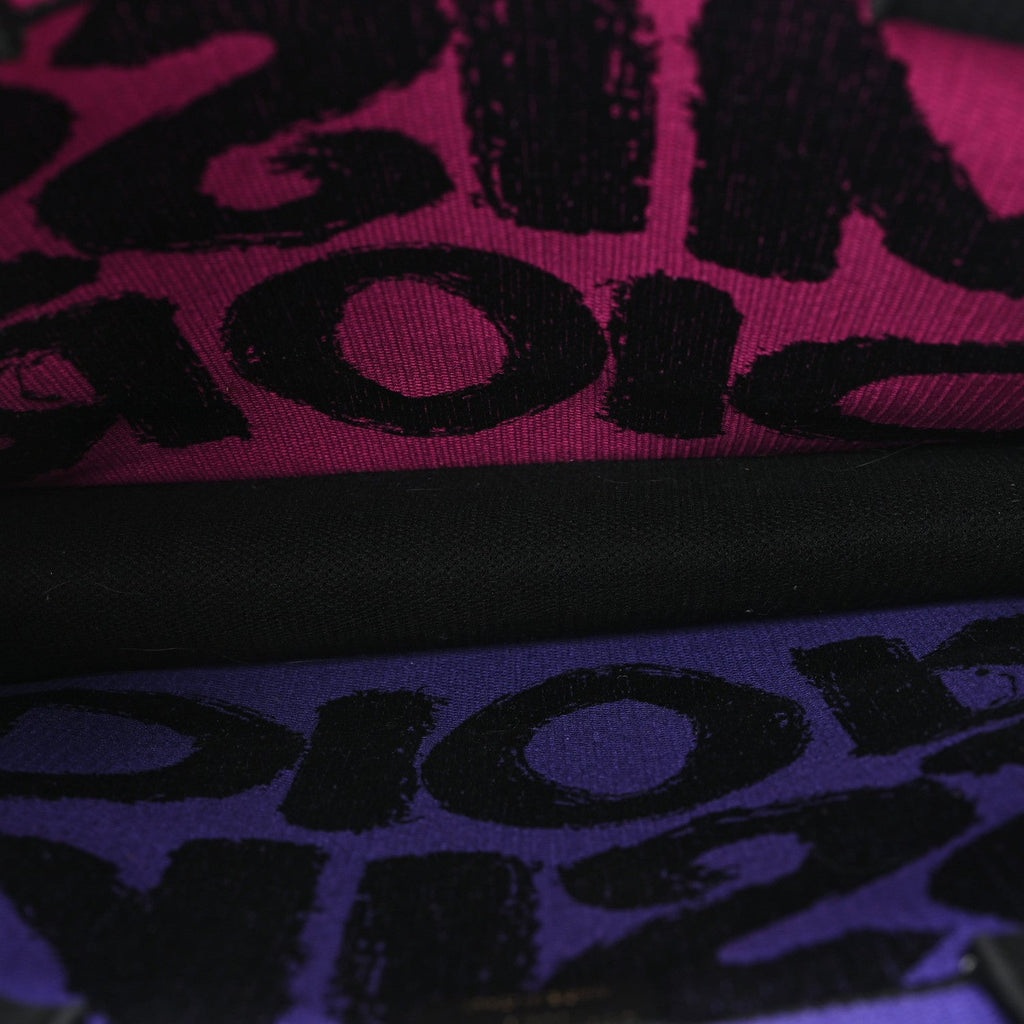 Canvas Embroidered Large Miss Dior Graffiti Book Tote Fuchsia Purple