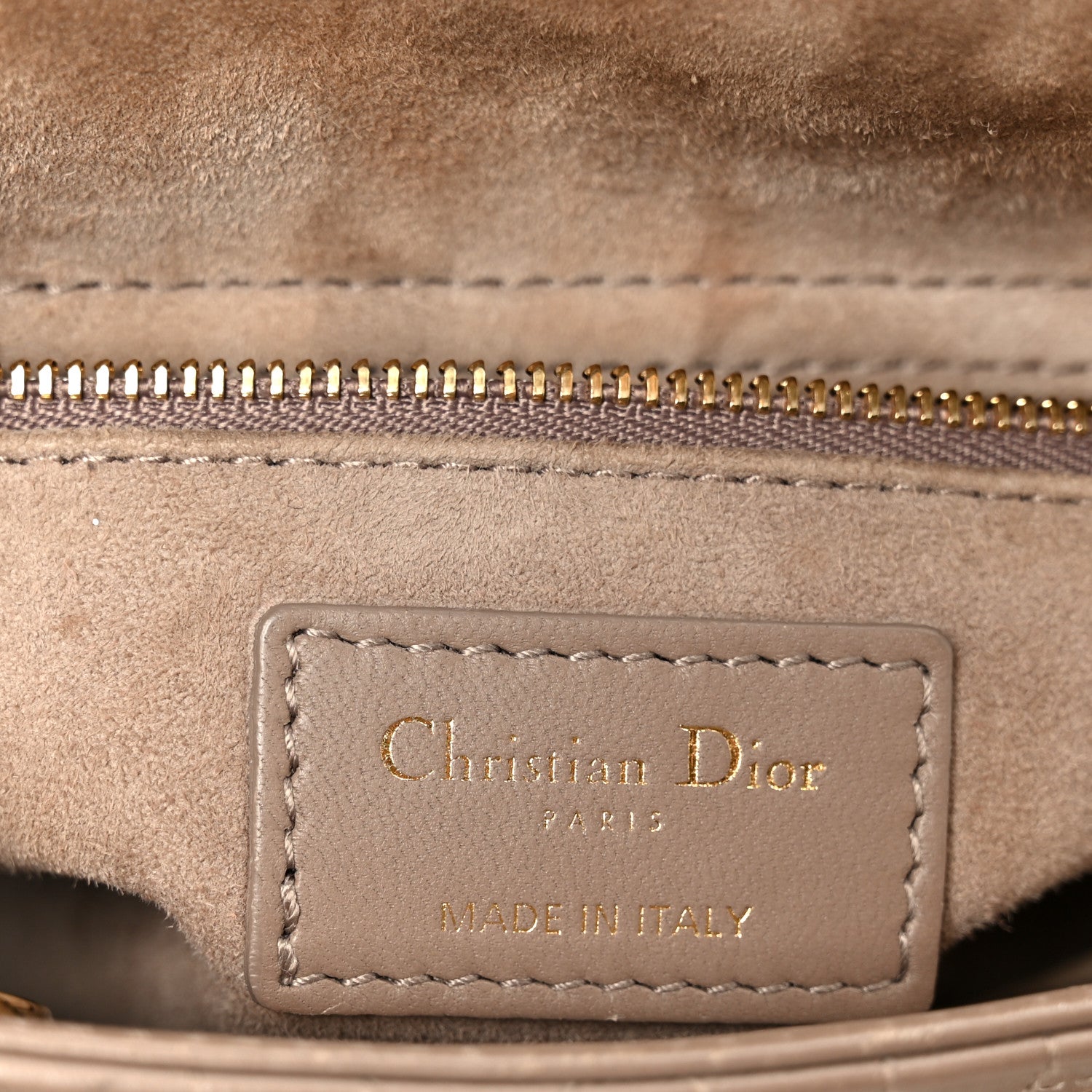Lambskin Cannage Small My ABCDior Lady Dior Warm Taupe