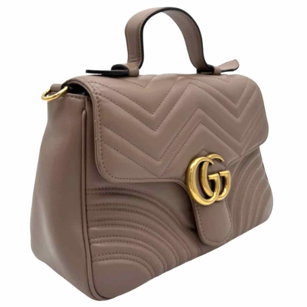 GUCCI Quilted Marmont Small Top Handle Bag Dusty Pink