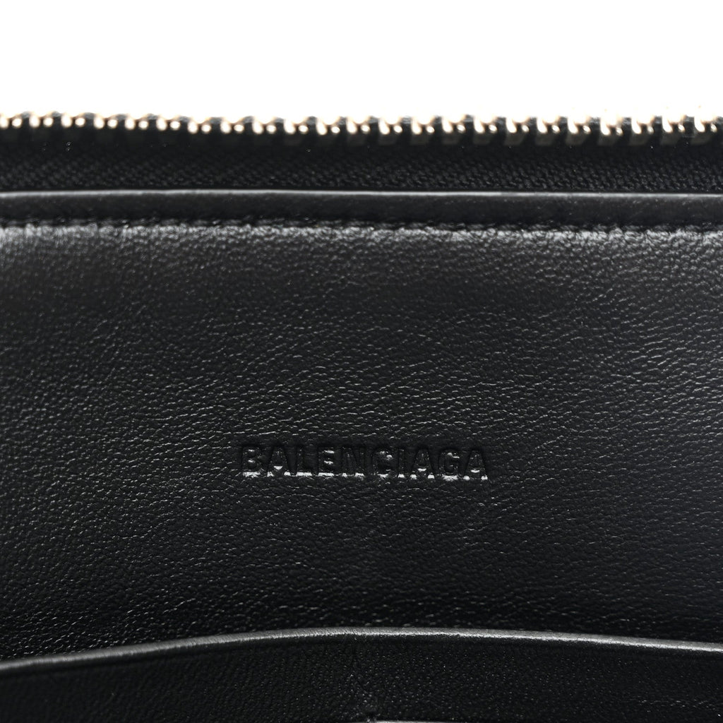 Calfskin Chain Cuff Wristlet Wallet Black
