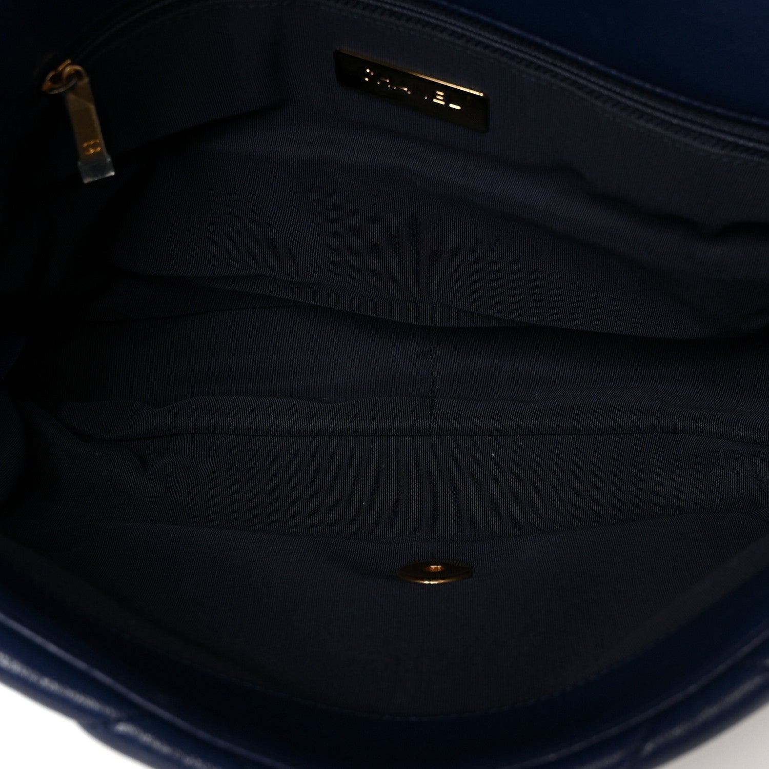 Goatskin Quilted Maxi Chanel 19 Flap Navy Blue