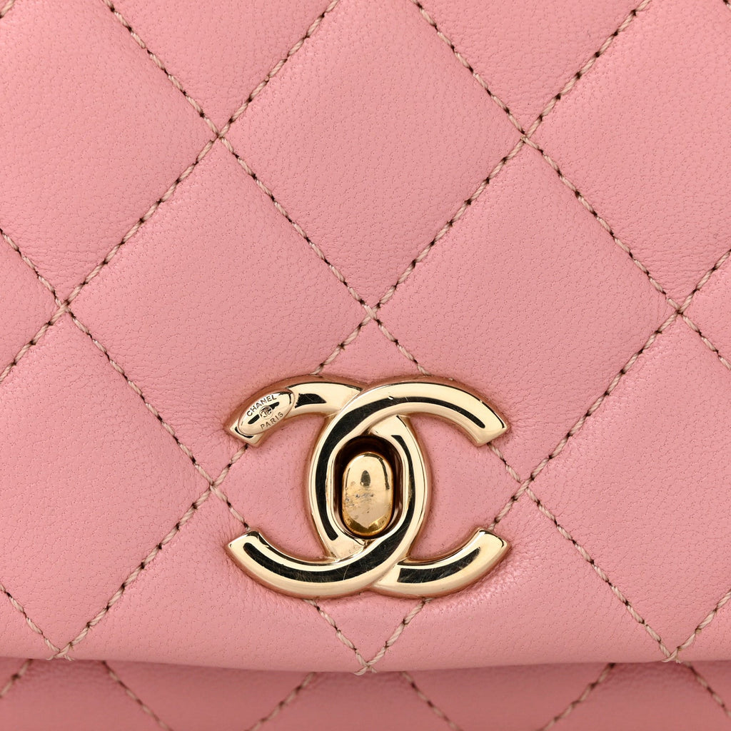 Lambskin Quilted Small Citizen Chic Flap Pink