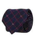 Gucci Mens Double G and Check Silk Jacquard Tie