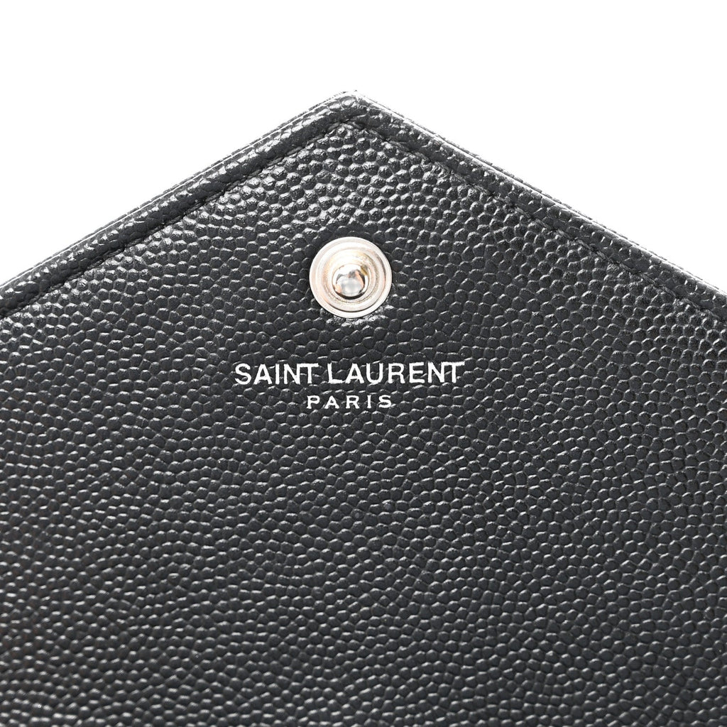 Grain De Poudre Matelasse Chevron Monogram Chain Wallet Black