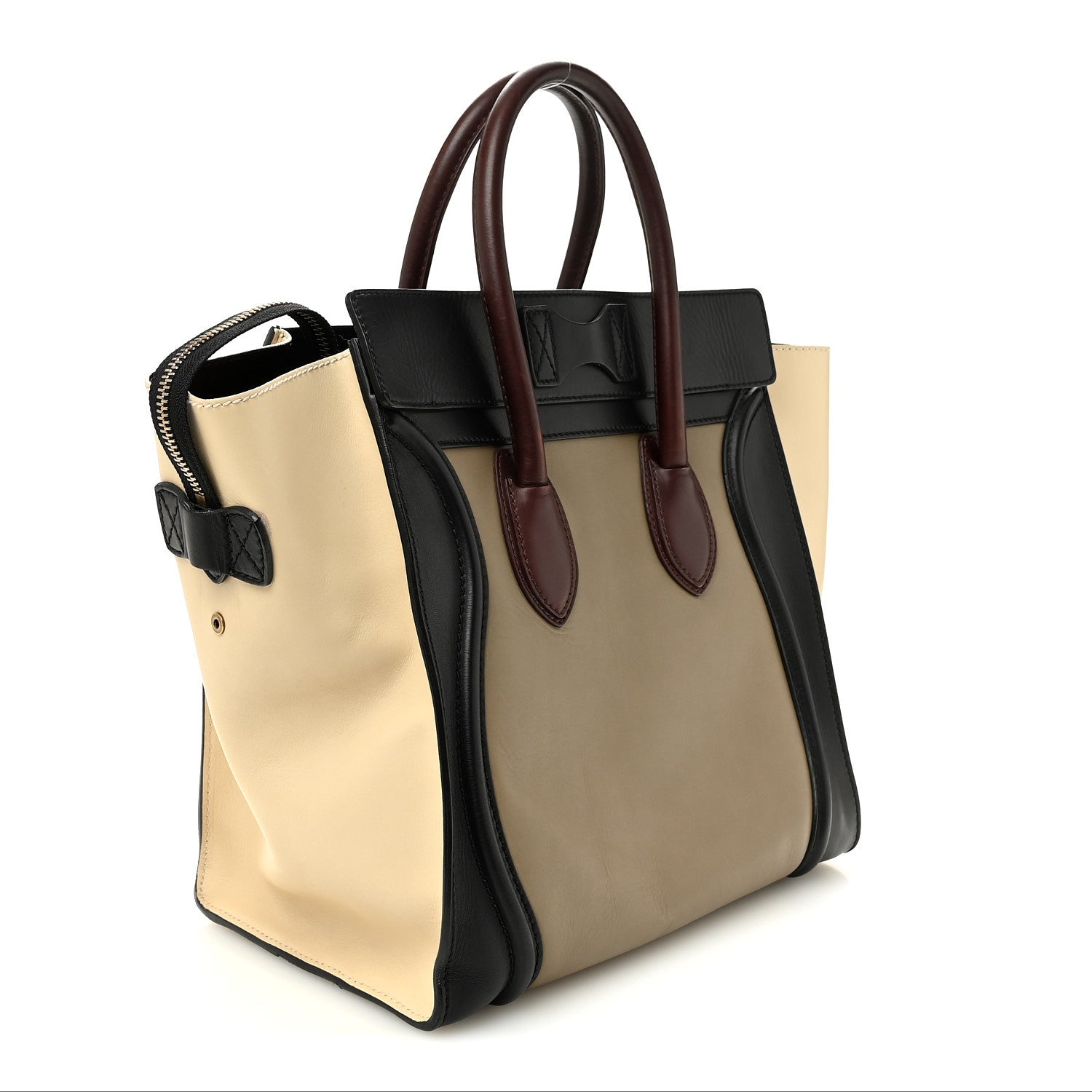 Smooth Calfskin Mini Tri-Color Luggage Grey