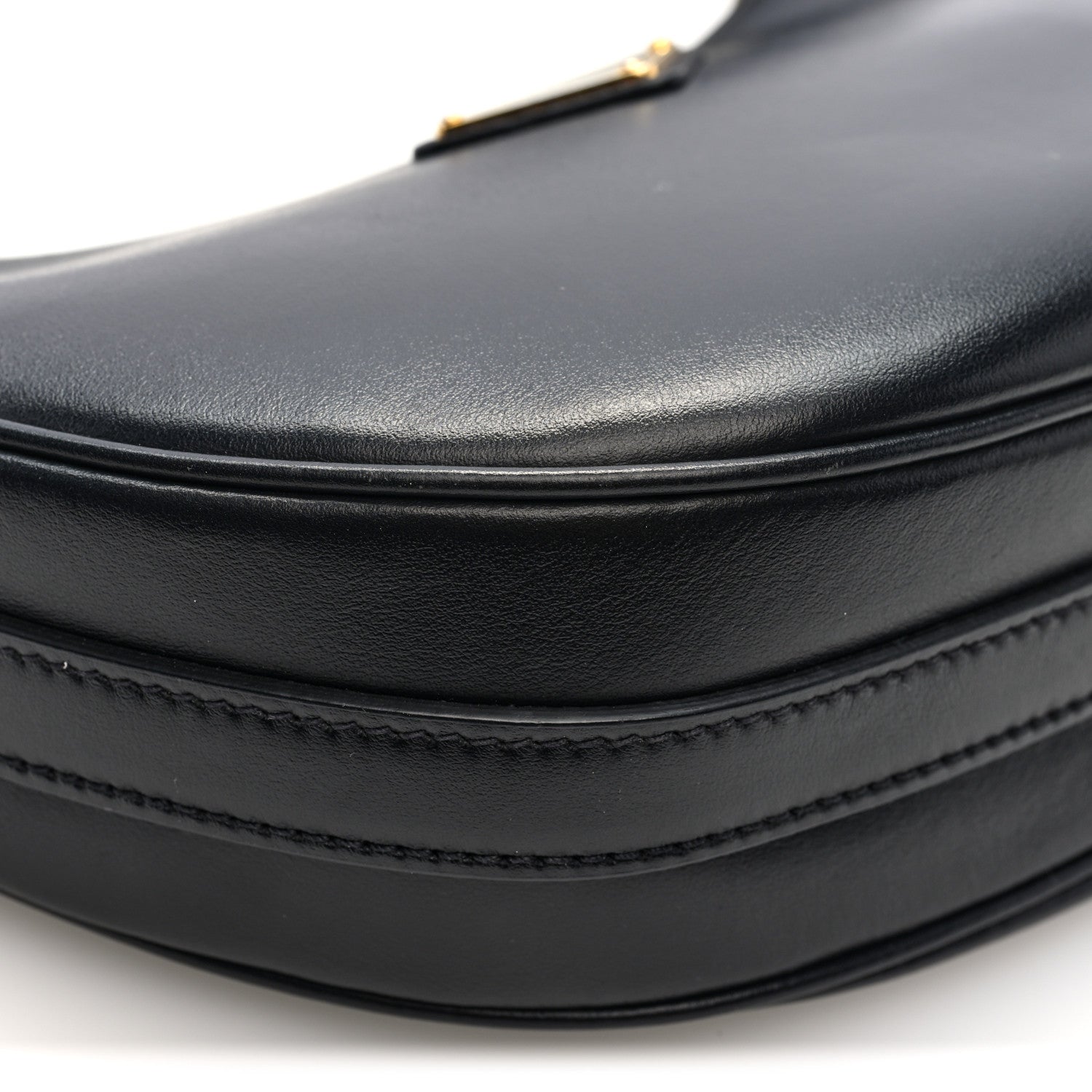 Soft Calfskin Arque Shoulder Bag Black