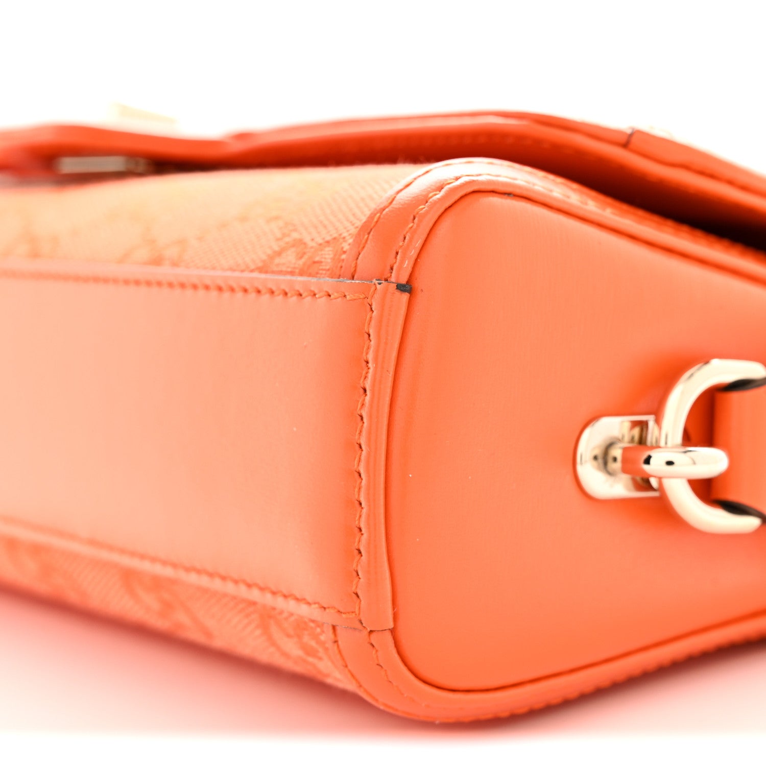 GG Monogram Textured Dollar Calfskin Small Luce Shoulder Bag Orange