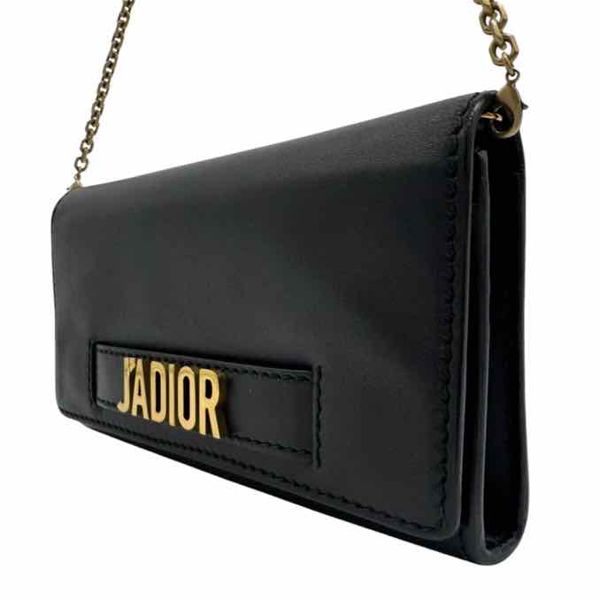 DIOR Calfskin J'Adior Chain Flap Bag Black