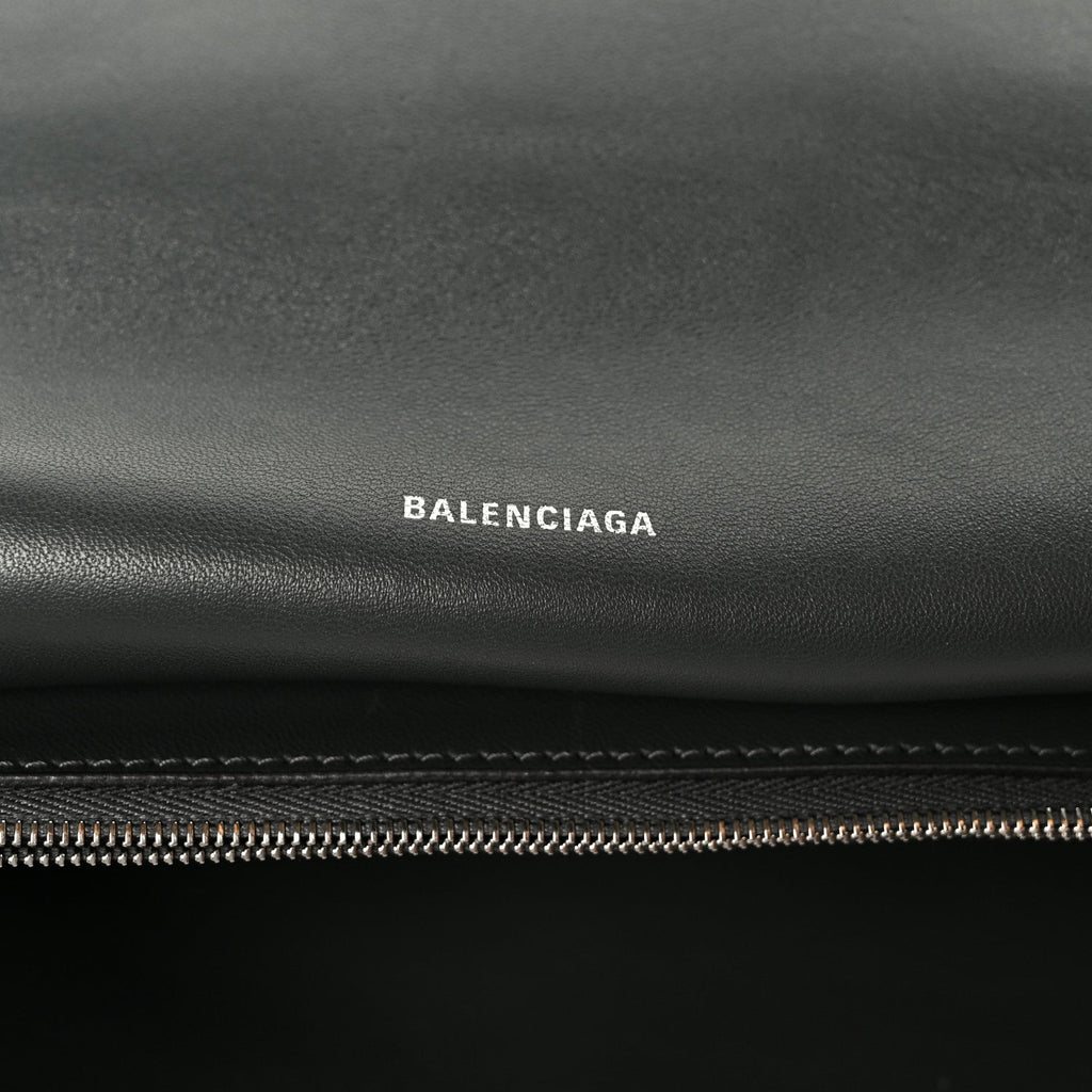 Metallic Crushed Calfskin Large Crush Chain Bag Steel Grey