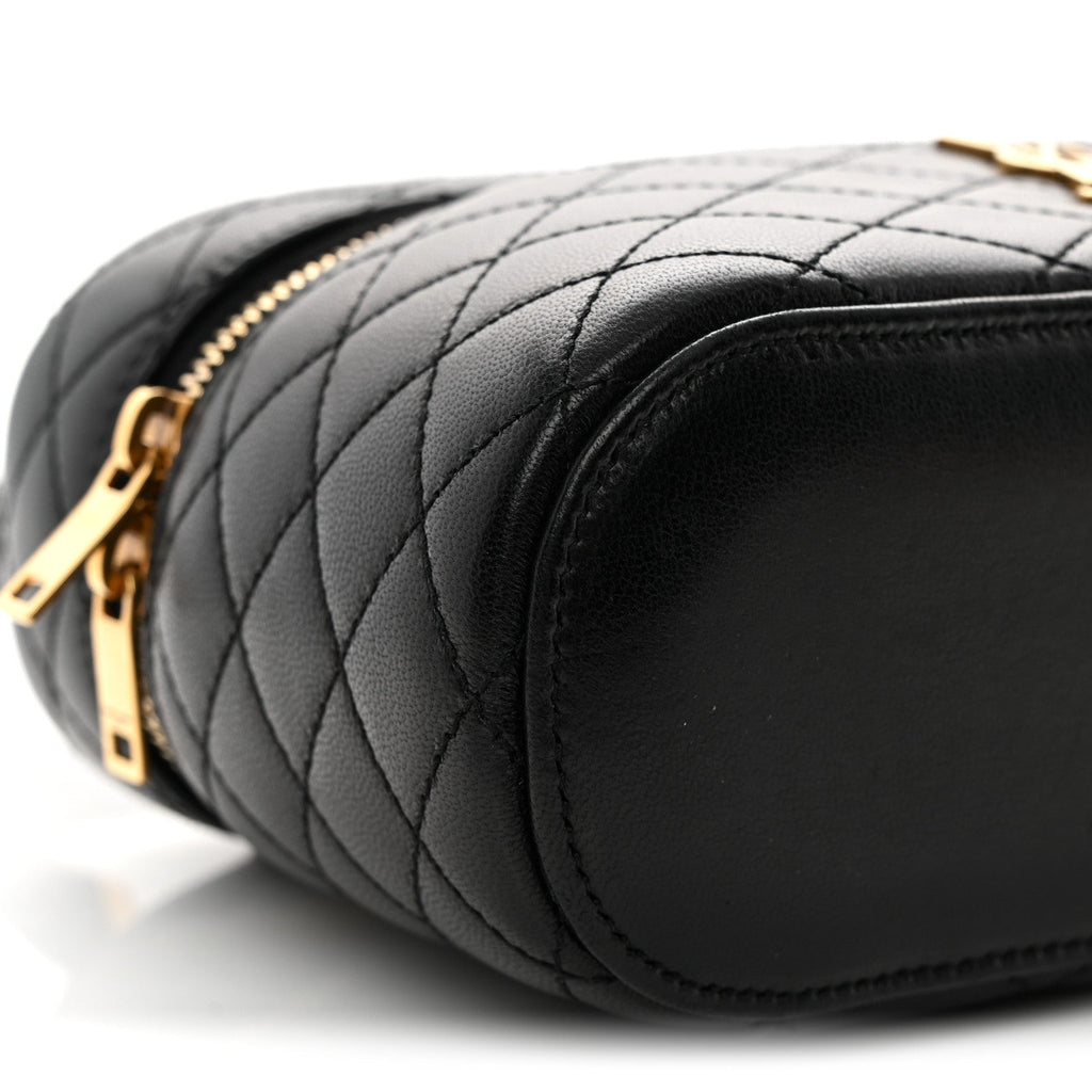 Lambskin Quilted Mini Gaby Vanity Case Black