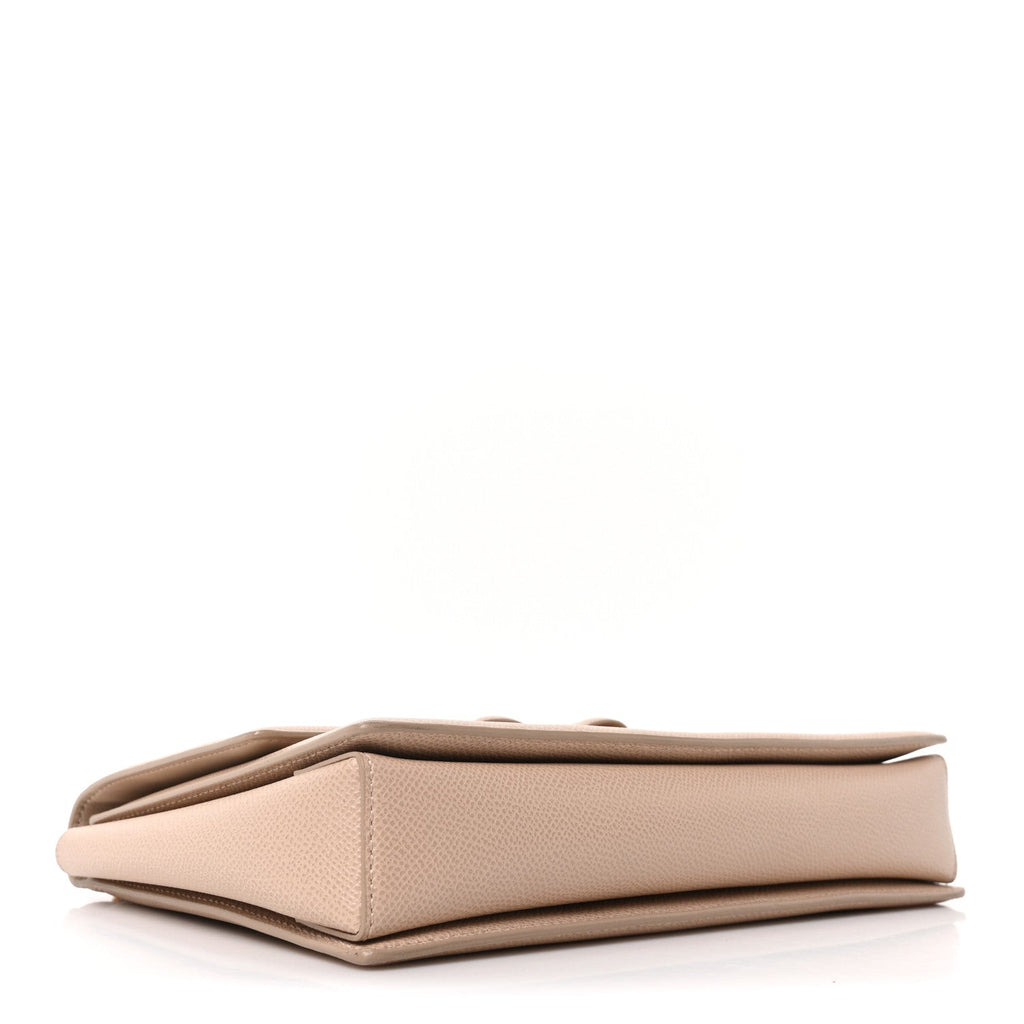 Printed Calfskin Ginny Shoulder Bag Beige