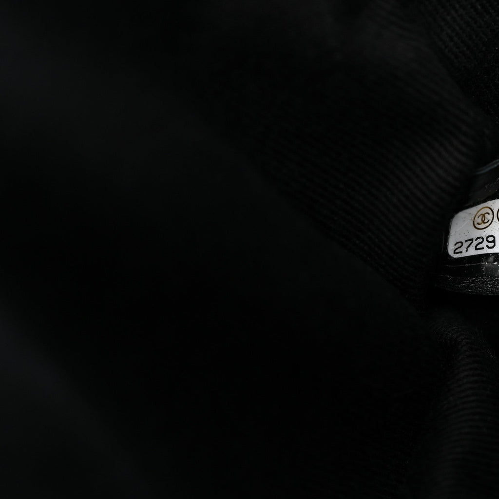 Grained Calfskin Stitched Flap Black